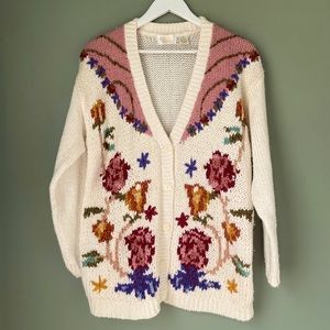 Floral Embroidered Cardigan VTG